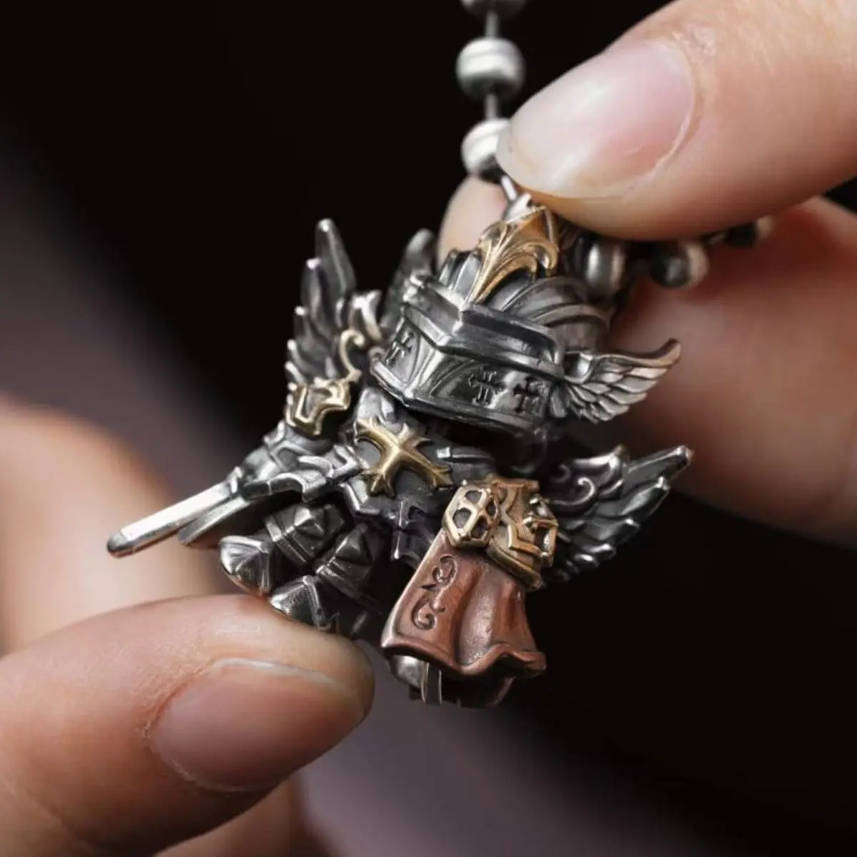 European Crusades Order Of Knights Paladin Pendant Keychain MOC Building Blocks Knights Templar Delicate Metal Bricks Toys
