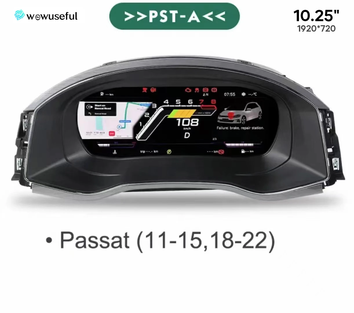 12.3 ''Lcd Digitale Dashboard Cluster Voor VW Scirocco Jetta Golf 6 7 MK7 Passat B8 B7 wijzigen Auto Radio instrumentenpaneel Cockpit