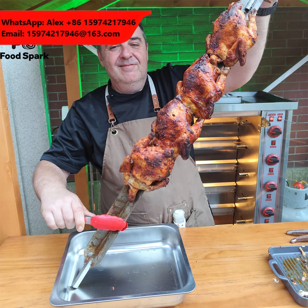 Professional Industrial Chicken Grill Oven Roaster Electric/ Gas Rotisserie Machine For Sale