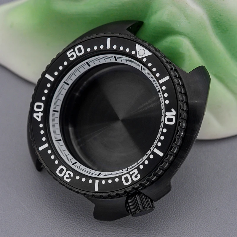 6105 6309 Turtle Watch Case Replacement Case Black NH35 Case Fits NH35 NH36 4R/6R Automatic Movement Sapphire Crystal Watch Case