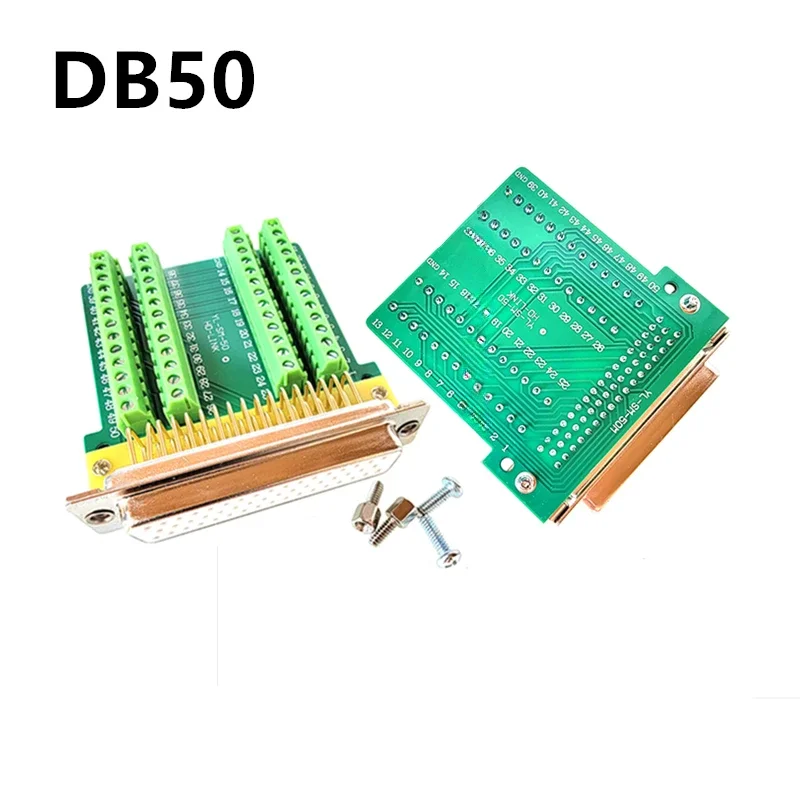 

DB50 Pin Solder-free Head Plug 3 Rows of 50Pin Connector DB 50 Welding-free Soild Needle Female Male Terminal Board Adapter