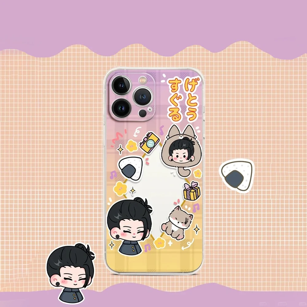 Jujutsu Kaisen Gojo Satoru جراب هاتف آيفون 17 16 15 14 13 12 11 15 Pro Max SE X XR XS Max 15 Plus أغطية شفافة Fundas