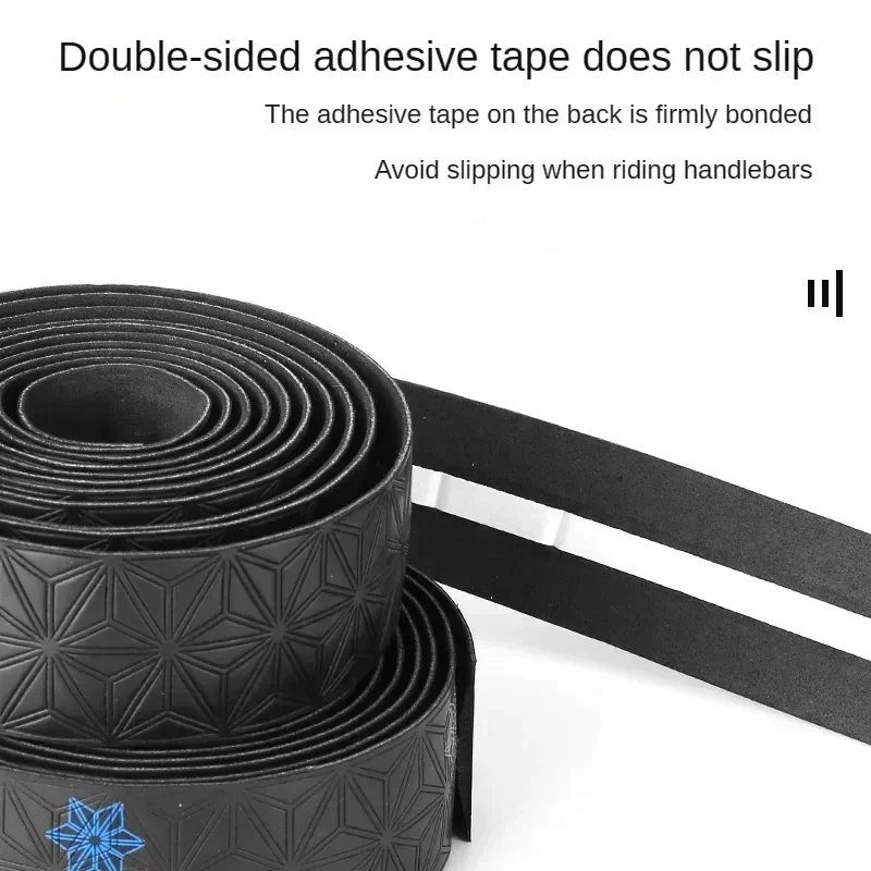 1Pair Anti-Slip Road Bike Handlebar Tape PU Shock Handle Bar Tape w/ Bar End Plugs Bicycle PU Anti-Vibration Wrap Tape Bartape