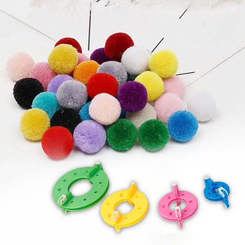 Pompom Makers Round Pompom Maker 4 Sizes Making Fluff Ball Wool Decoration Craft Yarn Crochet Knitting Tools Pom-pom Knitting