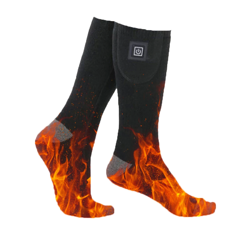 Electric Heated Socks 3 Level Temperature Electric Heating Socks Cold-Proof Skiing Sock for Cycling Camping Skating
