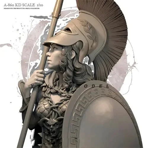 

Бюст греческой воительницы 1/10, ручная работа из смолы, современная модель солдата, белая, A-860 #