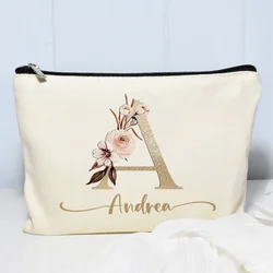 Personal isierte angepasste Name Brief Make-up Tasche Hochzeit Brautjungfer Make-up Box Handtasche Veranstalter Frauen Reise Toilette Wasch brieftasche