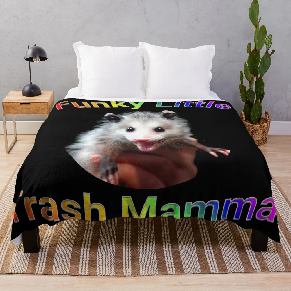 

Funky Little Trash Mammal Throw Blanket Winter beds manga Cute Blankets