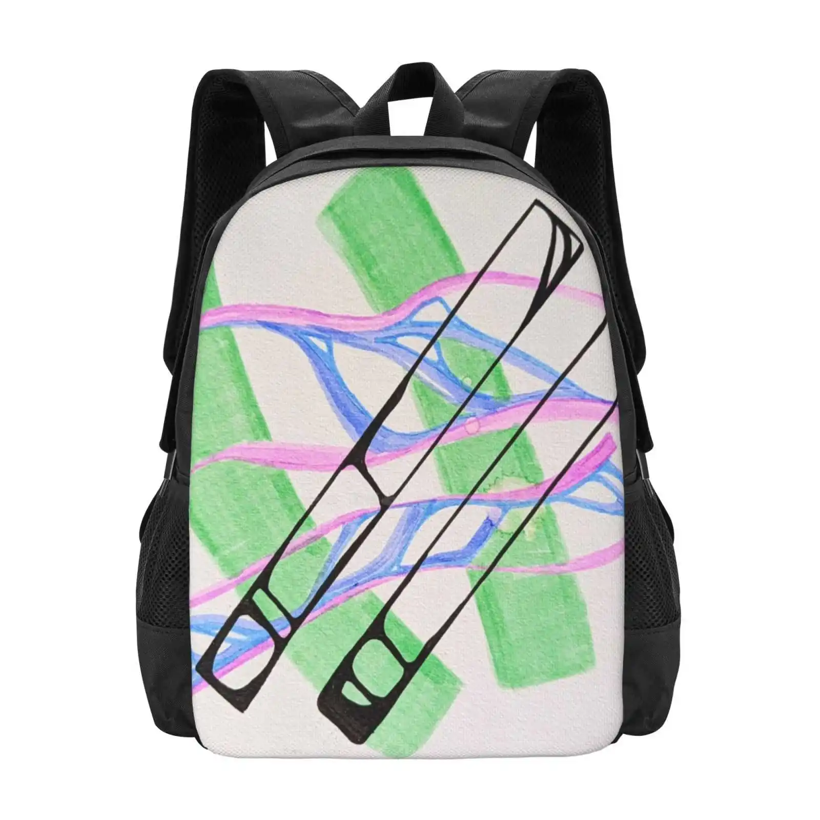 Etherial Linework New Arrivals Unisex Bags Student Bag Backpack Colorful Linework Ink Drawing Handdrawn