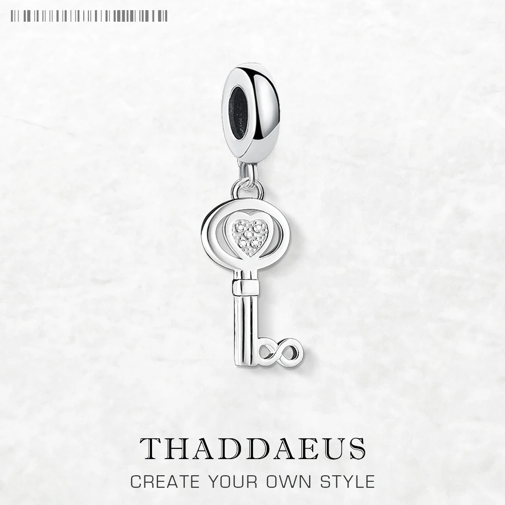 

Love Key Infinity Pendant Dangle Charms DIY Jewelry Summer Romantic 100% 925 Sterling Silver Gift