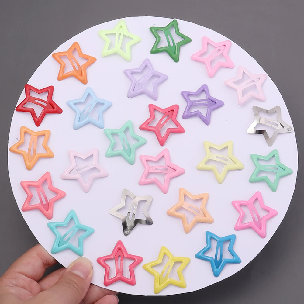 50/100 Stück Niedliche Hohle Stern-Haarspangen BB-Haarklammern Y2K-Haarnadeln Einfache Metall-Snap-Clips für Kinder und Mädchen als Kopfbedeckungsdekoration – Detail 6