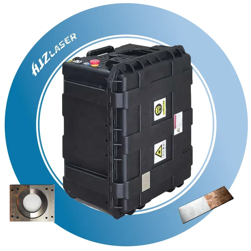 HJZ 100W JPT MOPA Mini Portable Trolley Case Handheld Fiber Laser Cleaning Machine lazer rust remover for wood Removal