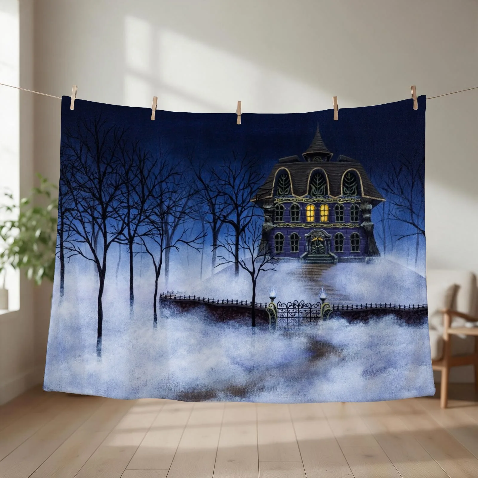 The Mansion Throw Blanket couch cozy soft plush fuzzy picnic outdoor blanket
