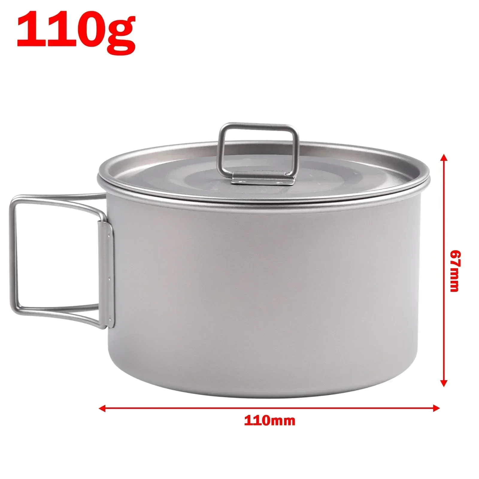 Titanium Bowl With Folding Handle Camping Bowl 450ml/600ml No Lid/with Lid Dinner Food Container Outdoor Pan Camp-Cooking - view 6
