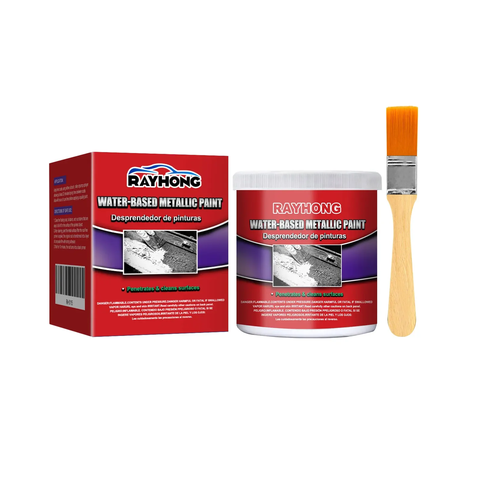 Anti Rust Primer - Rust Free Primer Car Rust Converter Metal Renovation Loose Rust Removal Water Based, Water Based Auto Metal Rust Neutralizer Paint with Brush, Converts Heavy Rust to Durable Black Barrier Coating, Long Lasting Rust Prevention Sealer