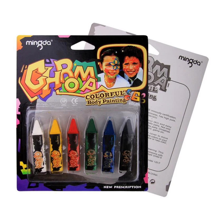 6/12 Farben Gesicht Farbe Set DIY Körper Malerei Buntstifte Halloween Kosmetik Werkzeug