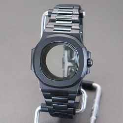 39.5mm Black Men's High Quality Watch Parts Cases Watchband For Modified Nautilus NH35 NH36 Movement Sapphire Glass 30.8mm Dial