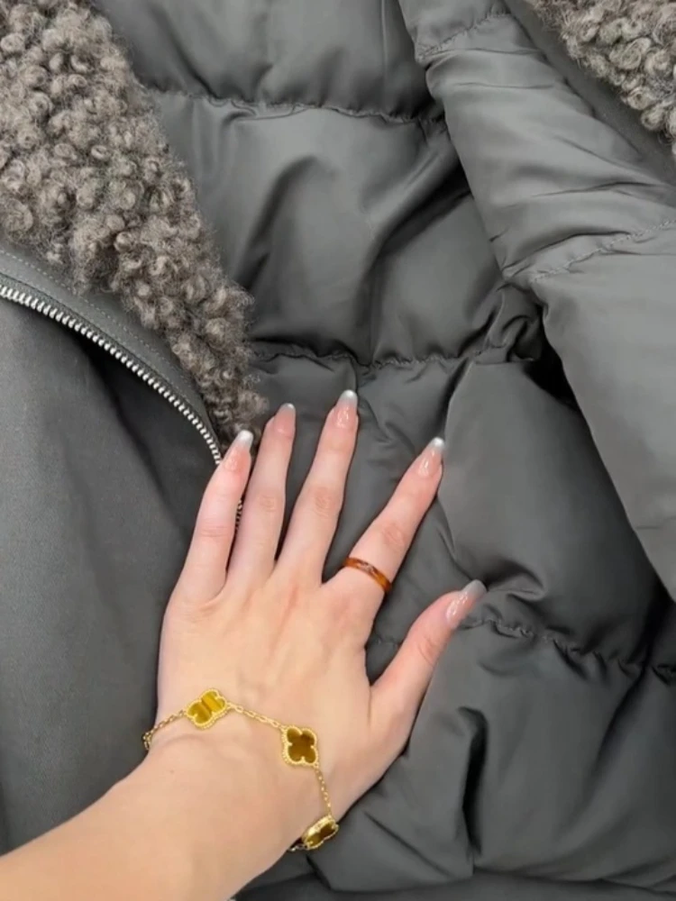 Veste rembourrée à col en fausse fourrure pour femme, manteau chaud et épais, surdimensionné, vert armée, cordon de serrage à la taille, Streetwear Chic, mode hiver