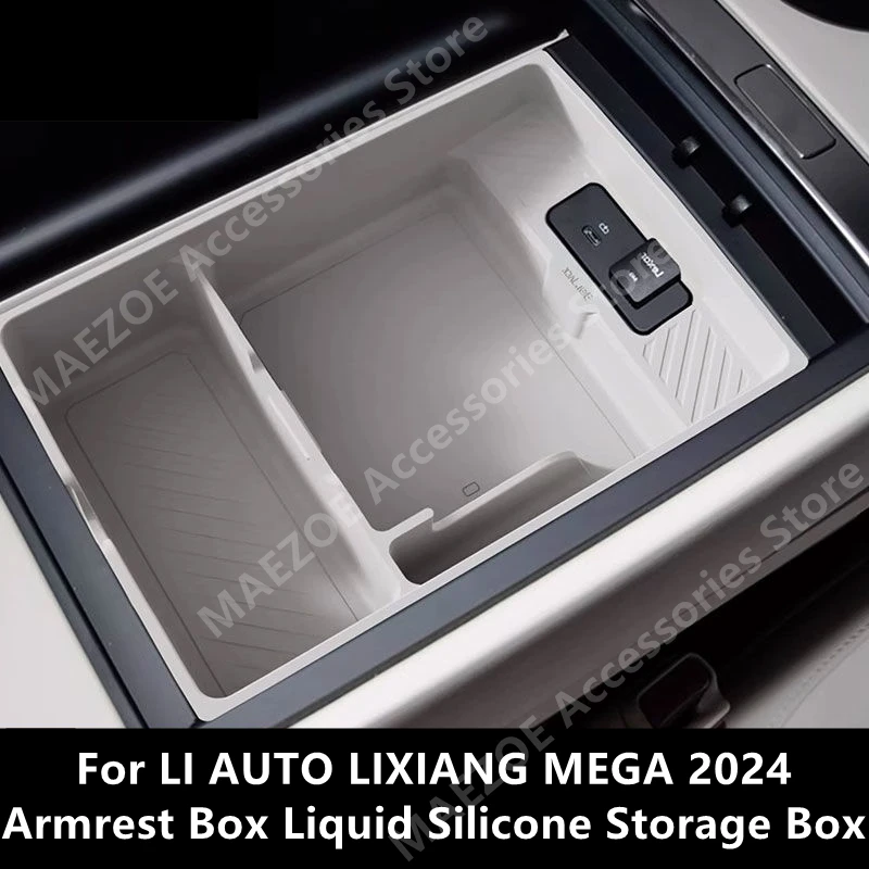 

For LI AUTO LIXIANG MEGA 2024 Armrest Box Liquid Silicone Storage Box,Car Interior Storage And Modification,Accessories Refit