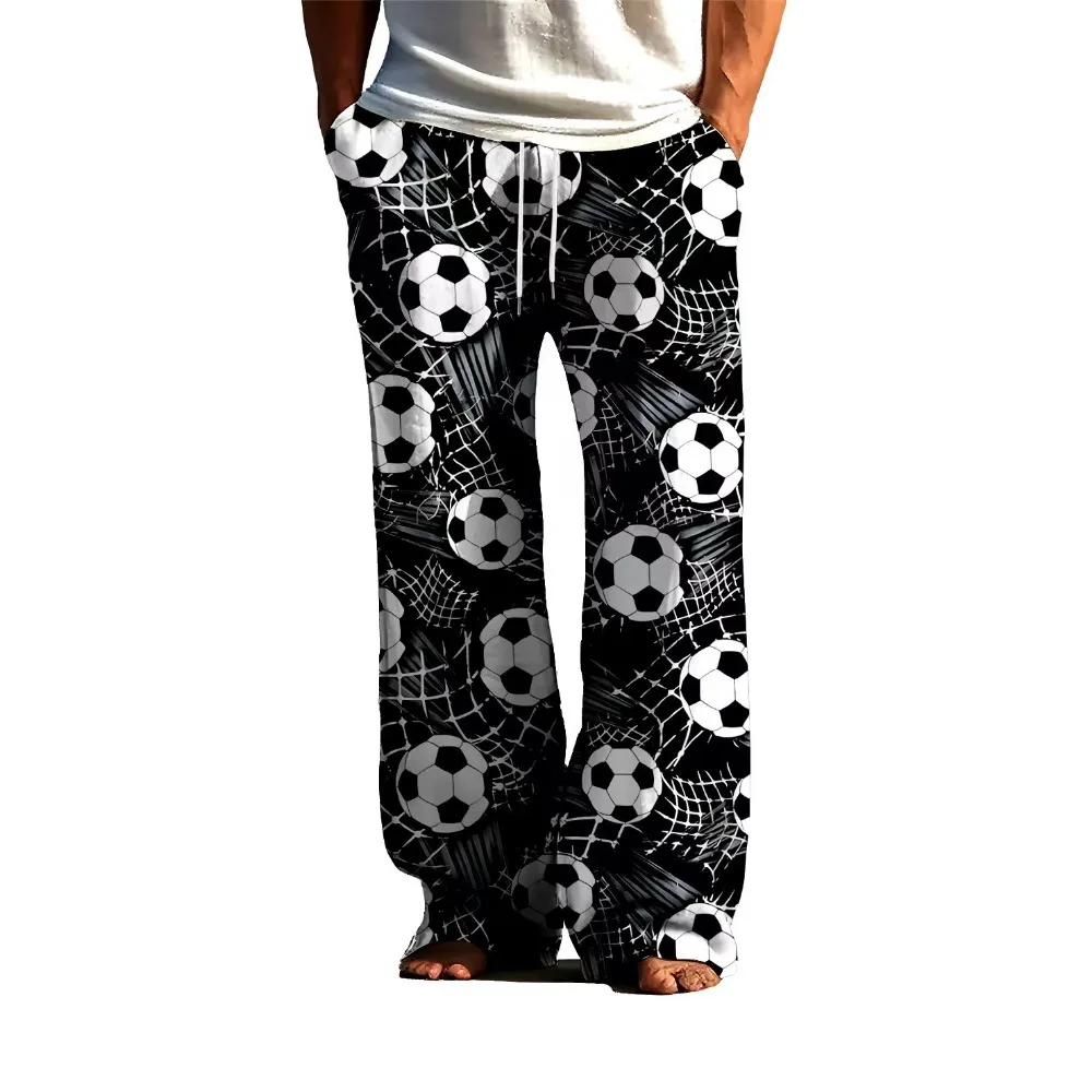 

Spring and Autumn Trendy Men's Pants 3D Printed Football Pattern, Casual Pants Comfortable, Quick Drying, No Fading