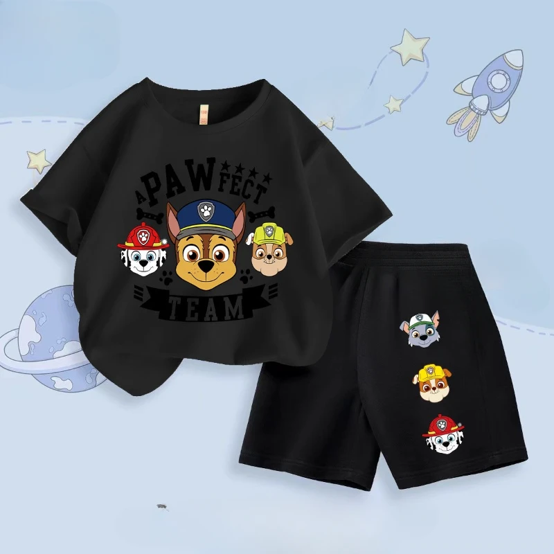 Summer New PAW Patrol Boys' Clothing Sets Children Short Sleeve Top Shorts Two Piece Suit Kids Casual Oufits Beach Clothing image 5
