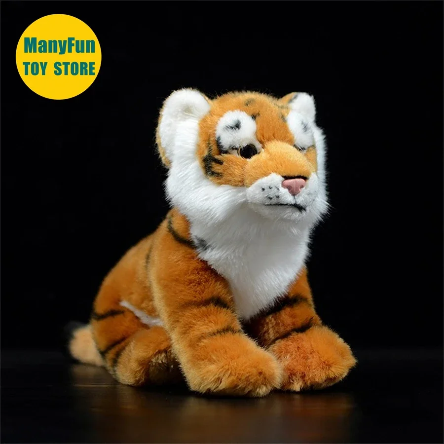 Realistic Tiger High Fidelity Cubby Plushie Siberian Tigers Plush Toys Lifelike Animals Simulation Stuffed Doll Kawai Toy Gifts