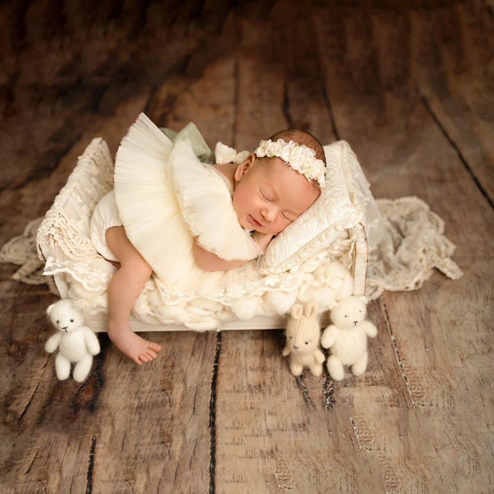 newborn-photography-props-pleated-mesh-romper-luxury-ruffle-baby-outfit-infant-photoshoot-clothes-studio-posing-bodysuit