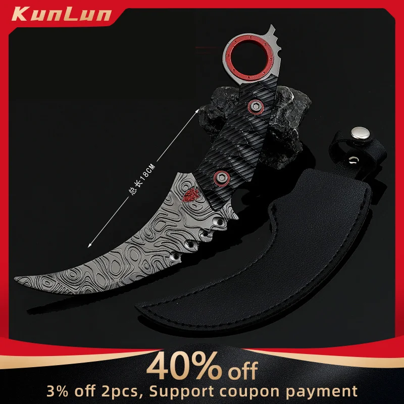 18cm Last Quarter Claw Knife Metal Model with Holster Game Arena Breakout: Infinite Karambit Militery Knives Safety Toys Boys