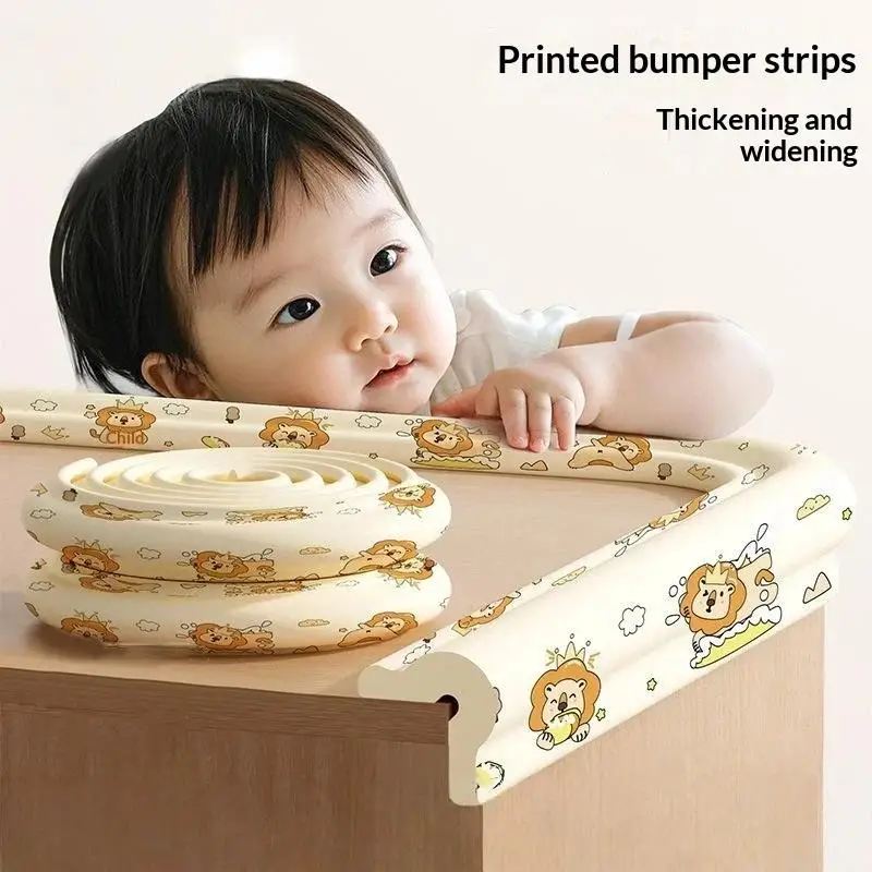 Thick Foam Baby Anti Collision Strip Cartoon Print Self Adhesive Corner Guard For Table Wall Edge Infant Safety Protection
