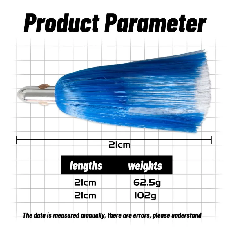 Big Game Lures Metal Trolling Lure Hair Bait DIY Jet Head Tuna Lure Marlin Bait Deep Sea TrollingBrass Metal Trolling Lure With