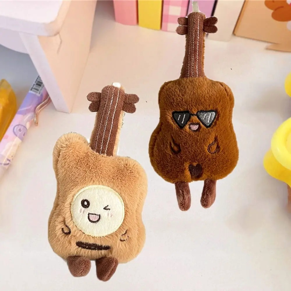 

Creative Cartoon Guitar Doll Pendant Violin Soft Guitar Key Rings Kawaii Musical Instrument Guitar Keychain Door Key