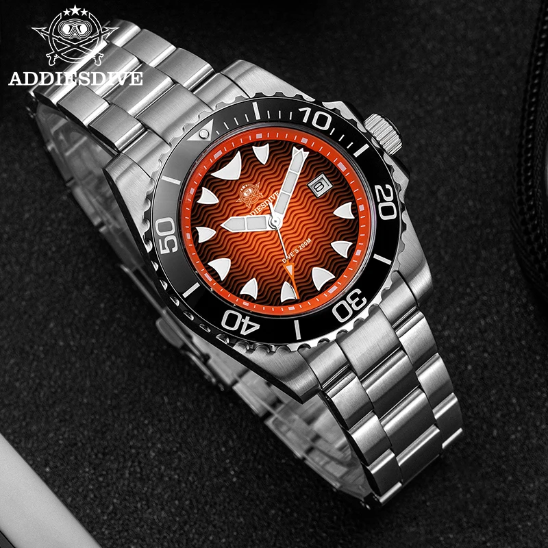 ADDIESDIVE 2026 41mm Reloj for men 2115 Quartz Watch 200m Waterproof BGW9 Luminous Calendar 316L Stainless Steel Diving Watch