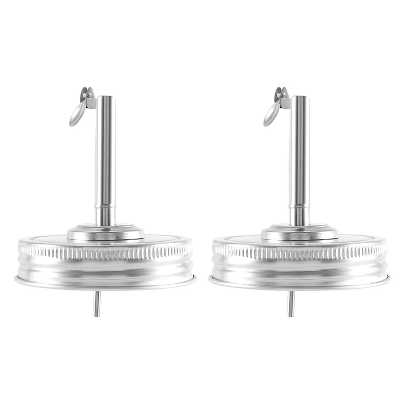 

2 Pieces Jar Oil Spout Lid Oil Pour Spout Dispenser Lid Regular Mouth Oil Pour Lid With Caps Compatible With Mason Jar