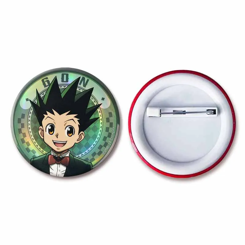 Anime Cartoon Killua Kurapika Gon Freecss Hisoka Enamel Pins Funny Hunter × Hunter Brooches Round Button Badge Pin for Backpack