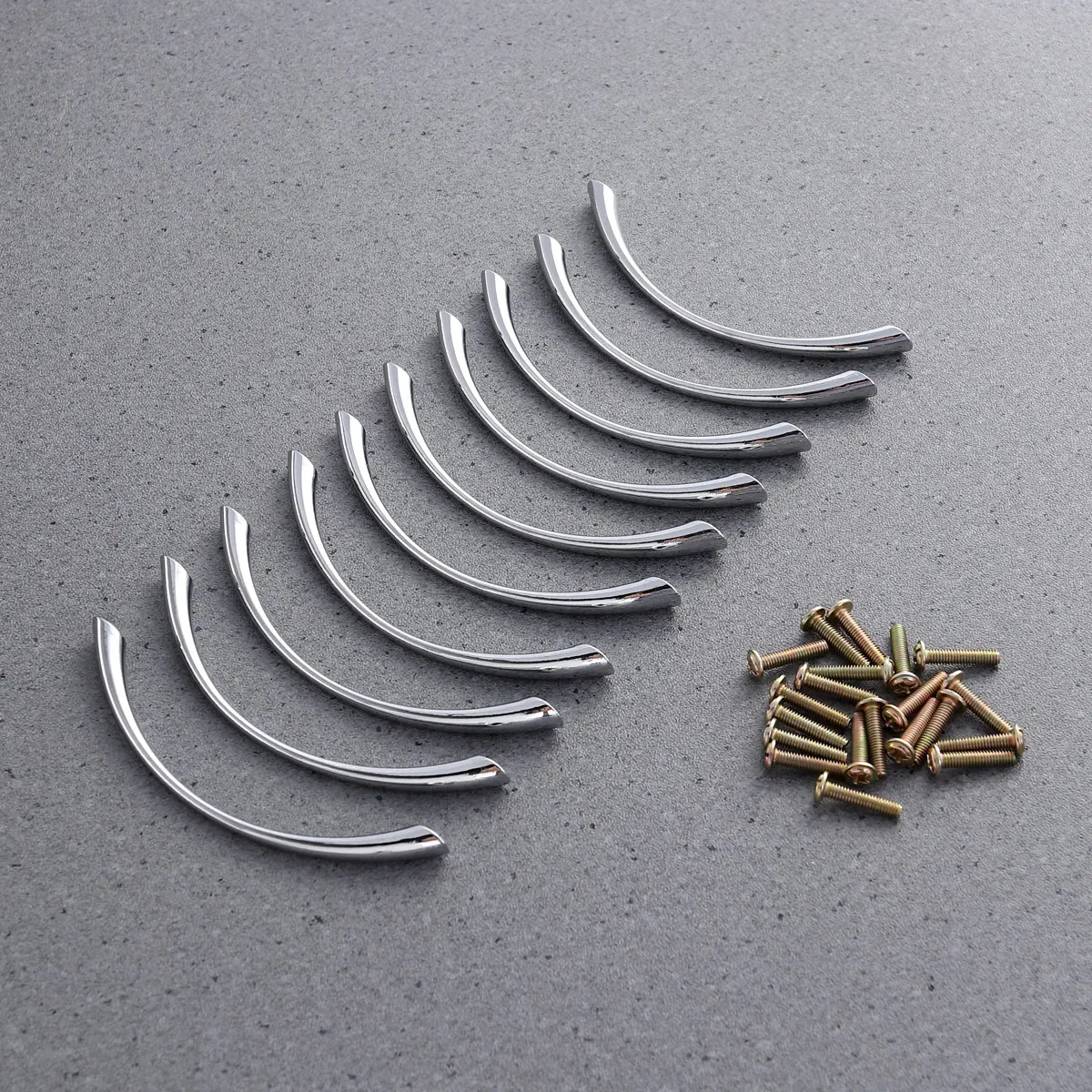 

10 Pcs Zinc Alloy Door Knobs Pull Handles 4 3 Inch Chrome Arc Shaped Cupboard Drawer Bin Wardrobe Cabinet Hardware