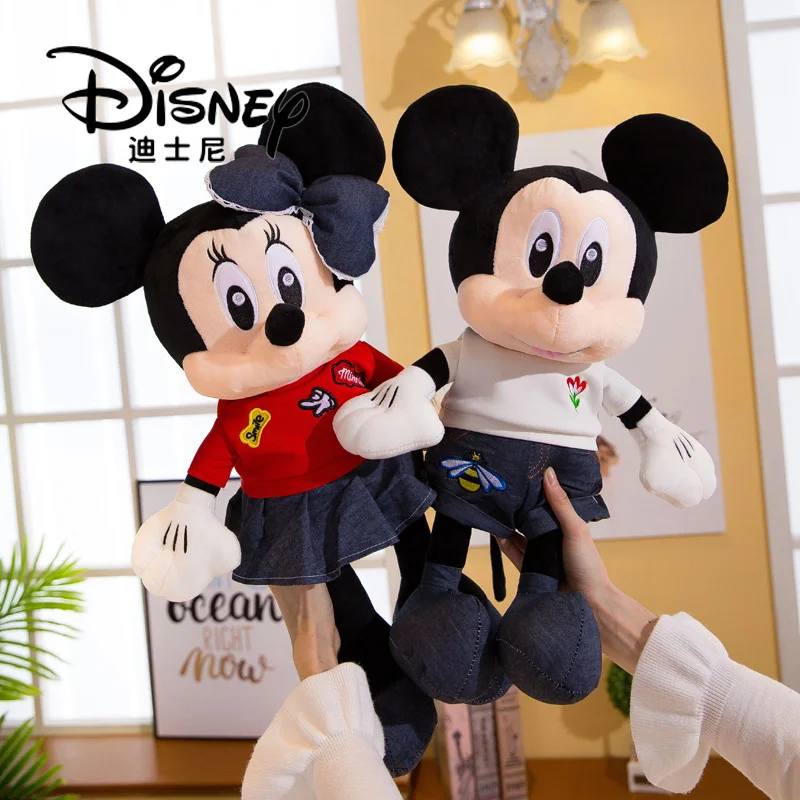 Disney Mickey Mouse Minnie Plush Toys Kawaii Cartoon Soft Stuffted Pillow Sofa Decoration Plushie Dolls Children Birthday Gift