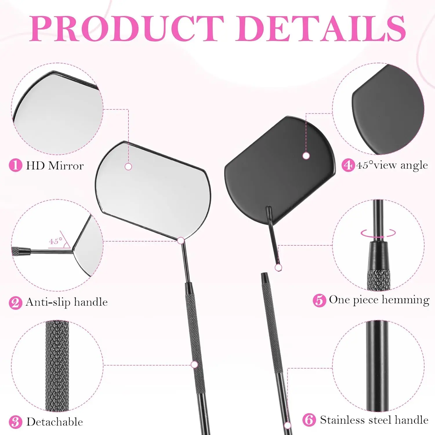 1 PCs Lash Extension Mirror Eyelash Extension Grafting Tools Stainless Steel Multifunction Checking Lash Mirror Beauty Makeup