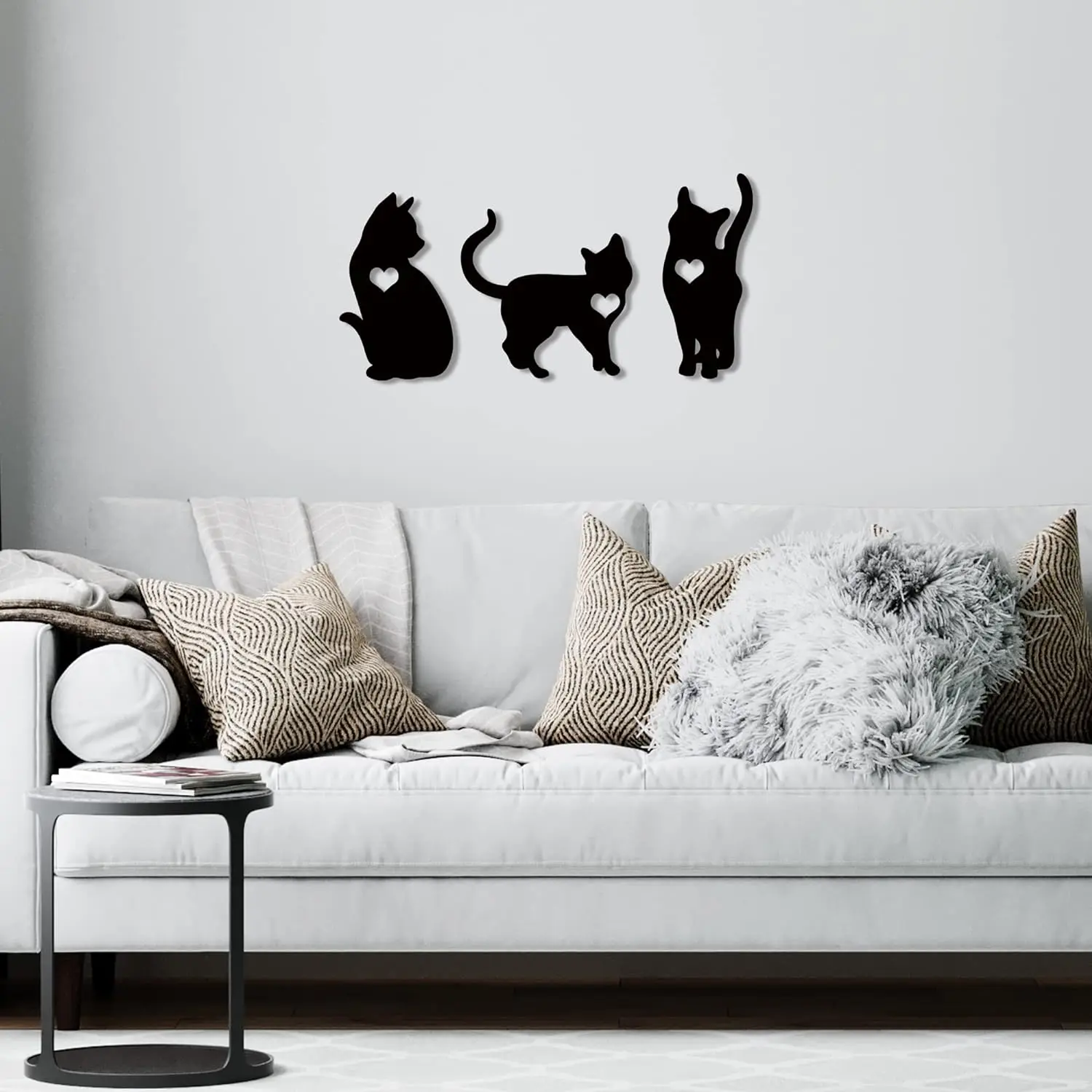 

3pcs Metal Cute Cat Home Decor, Cute Cat Wall hanging Art, Black room Decor Bathroom Decor, Bedroom Decor and Kitchen Wall Decor