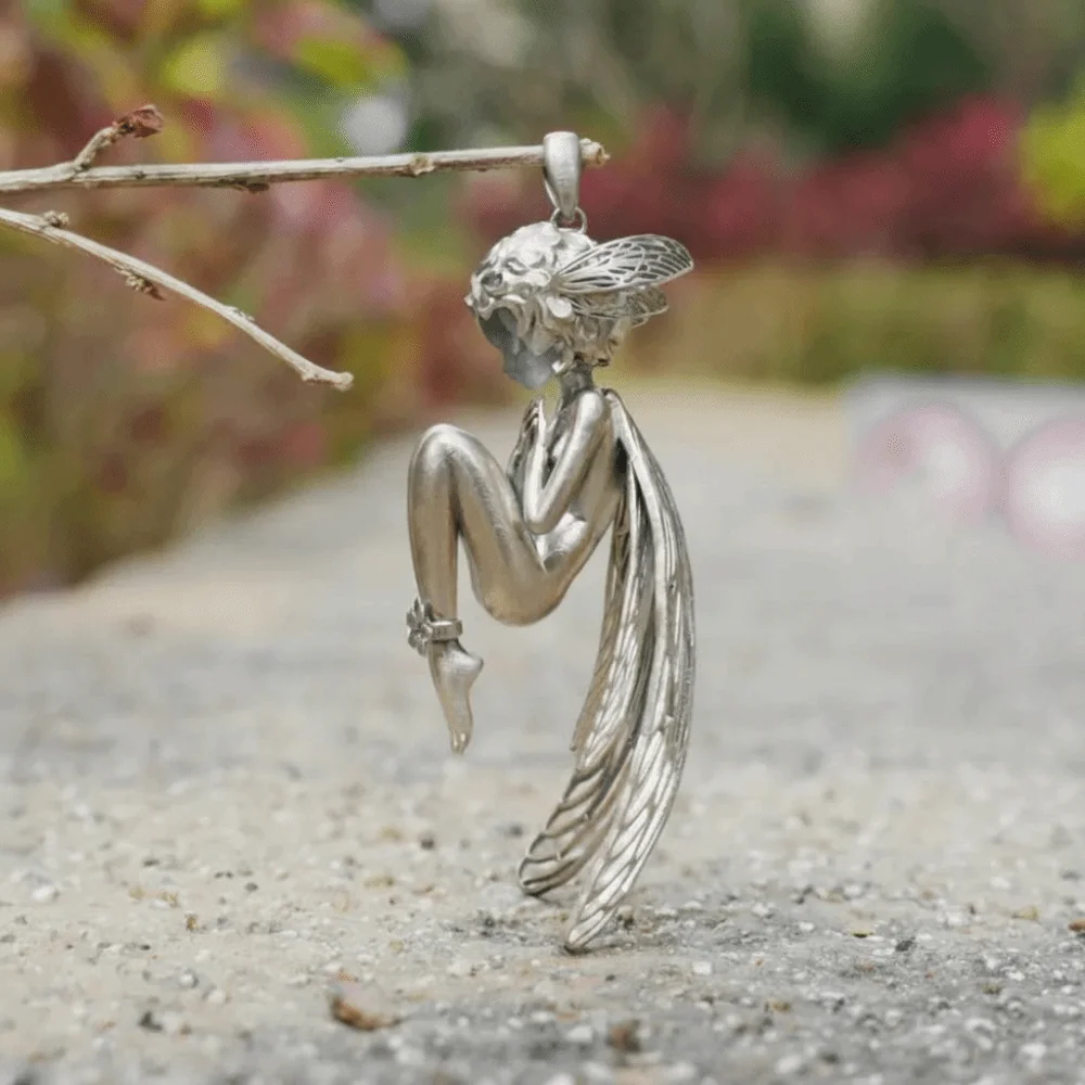 New Alloy Silent Angel Pendant Silver Charm Necklace Pendant Cute Jewelry Accessories for Friends Birthday Gift