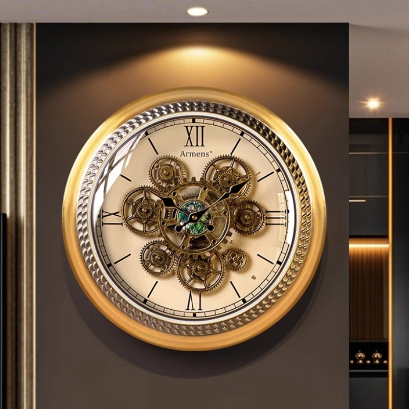 

Gear Machinery Decorative Wall Clock Living Room Advanced Art Digital Clock European Style Creative Retro Watch Hanging Painting