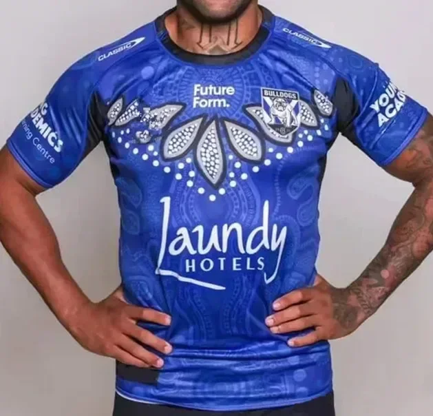 Camiseta de rugby indígena Bulldogs 2024 - Talla para hombre: S-5XL (imprimir número de nombre personalizado)