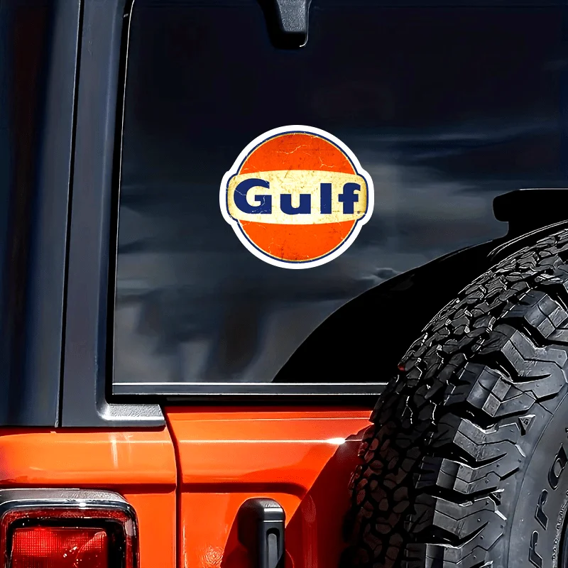 

1Piece Gulf Oil Vintage Style Stickers - for Laptops, Walls, and Car Bumpers Self-adhesive One-time Watertight Car Sticker