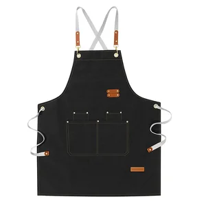 Waterproof kitchen apron with pockets for men and women, apron, restaurant, store, waiter, work uniform, cleaning 8 Main Sales Uniform Kitchen - №4