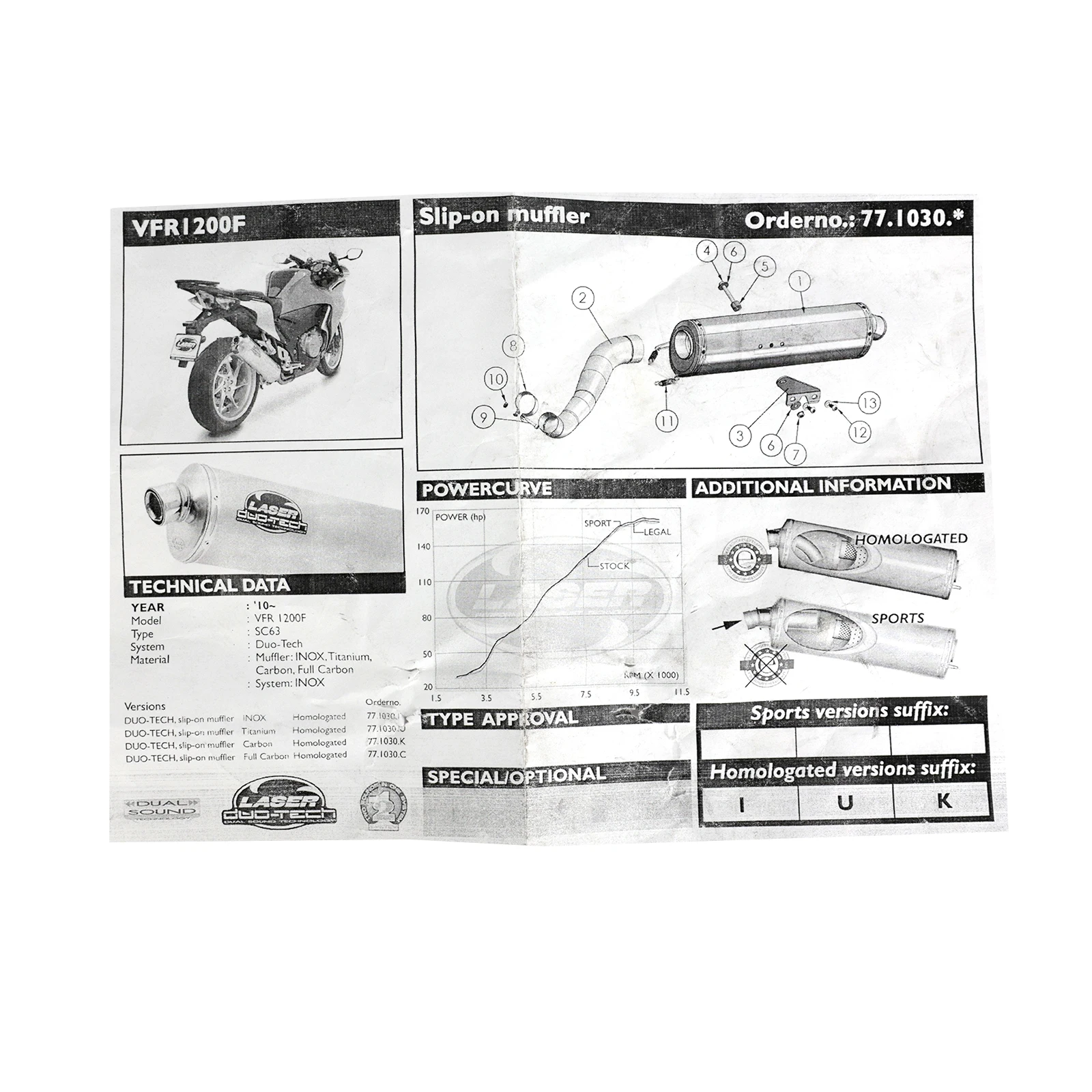 Motorcycle Modify Exhaust Pipe Exhaust Muffer Fit For Honda VFR 1200F VFR1200F VFR1200 F 2010-