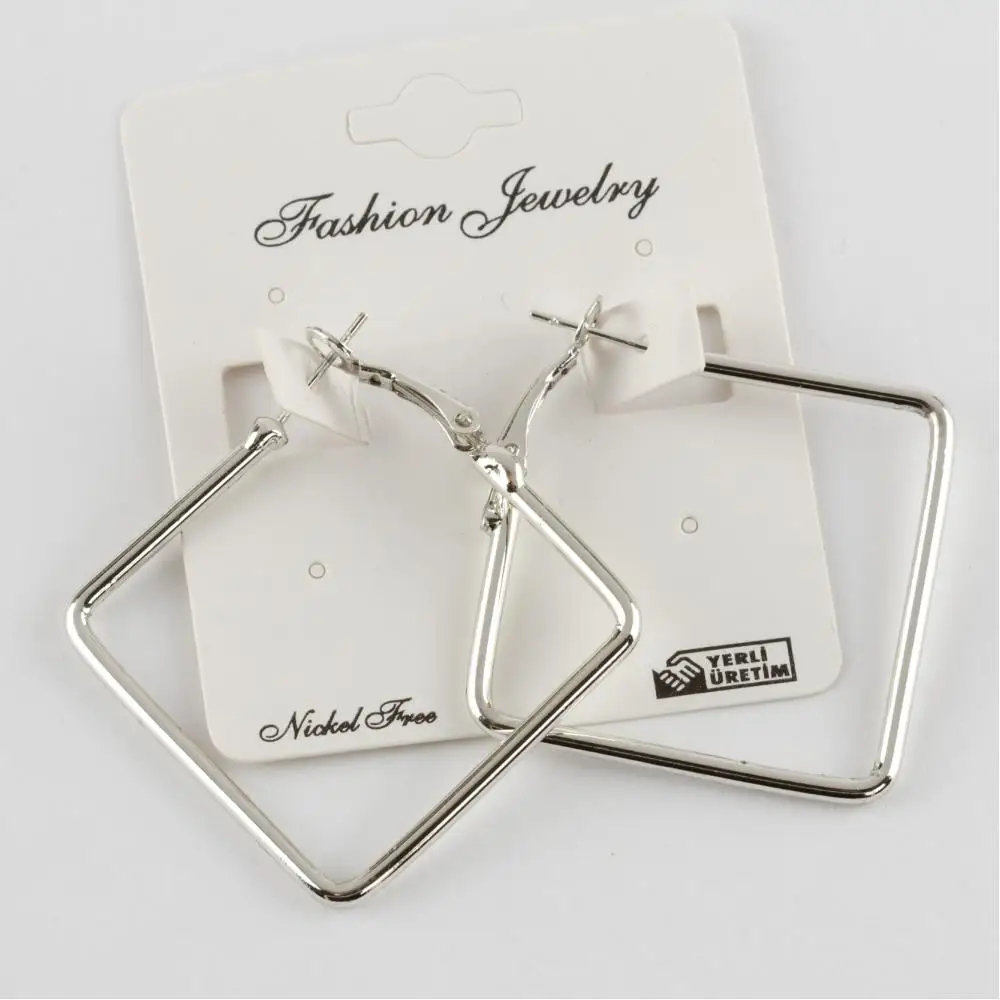 Square Metal Earrings 3,5 cm