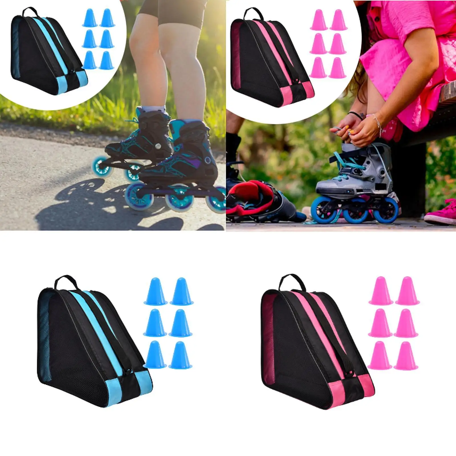 

Сумка для роликовых коньков, многофункциональная легкая нейлоновая ручка, сумка для переноски коньков для роликовых коньков, фигурных коньков, детей, мальчиков и девочек