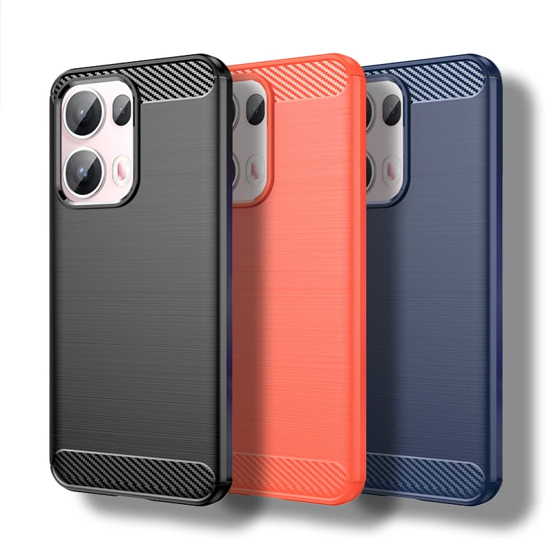 For OPPO Reno13 Pro Case For Reno 10 11 12 13 Pro Cover Carbon Fiber Shockproof Silicone Bumper For OPPO Reno13 12 11 10 Pro