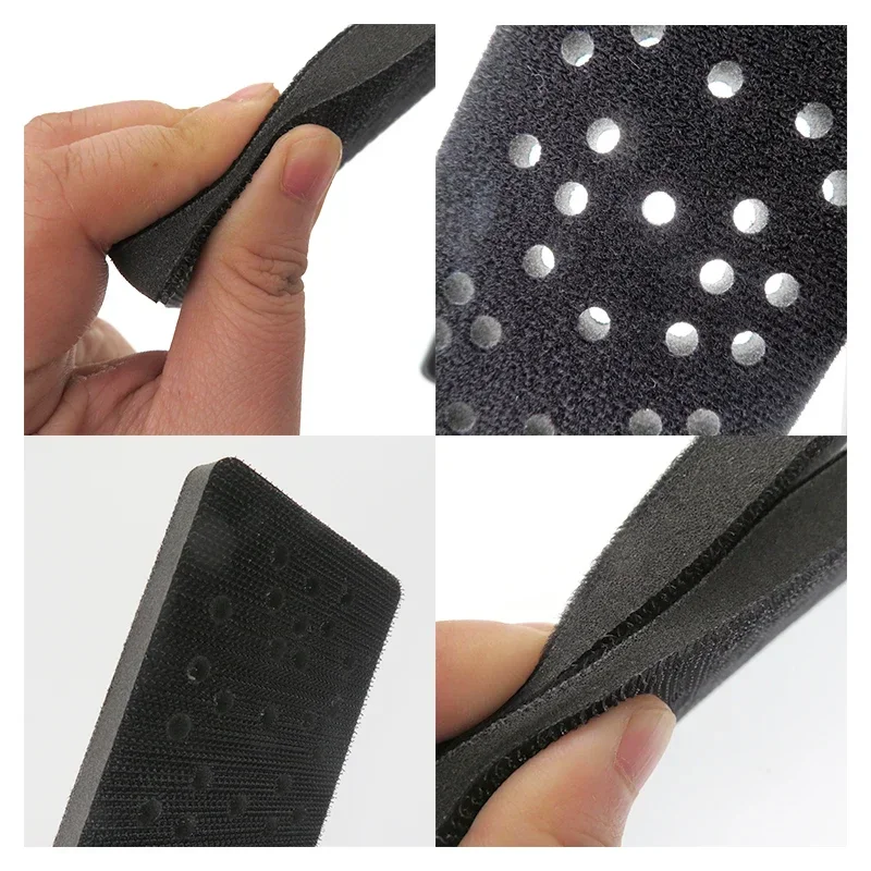 70*198 MM Hook and Loop Sanding Interface Pad 2 Pcs 62 Holes Thickness 10MM for Protective Polishing Machine and Sander