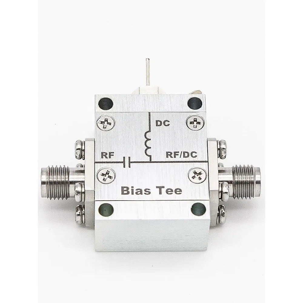

2026 Высокоточный RF DC-блок (Bias Tee) 100 кГц-1.0 ГГц, 2А, 50 Ом, 50В с разъемами RF-S MA Female и RF/DC-S MA Female из нержавеющей стали