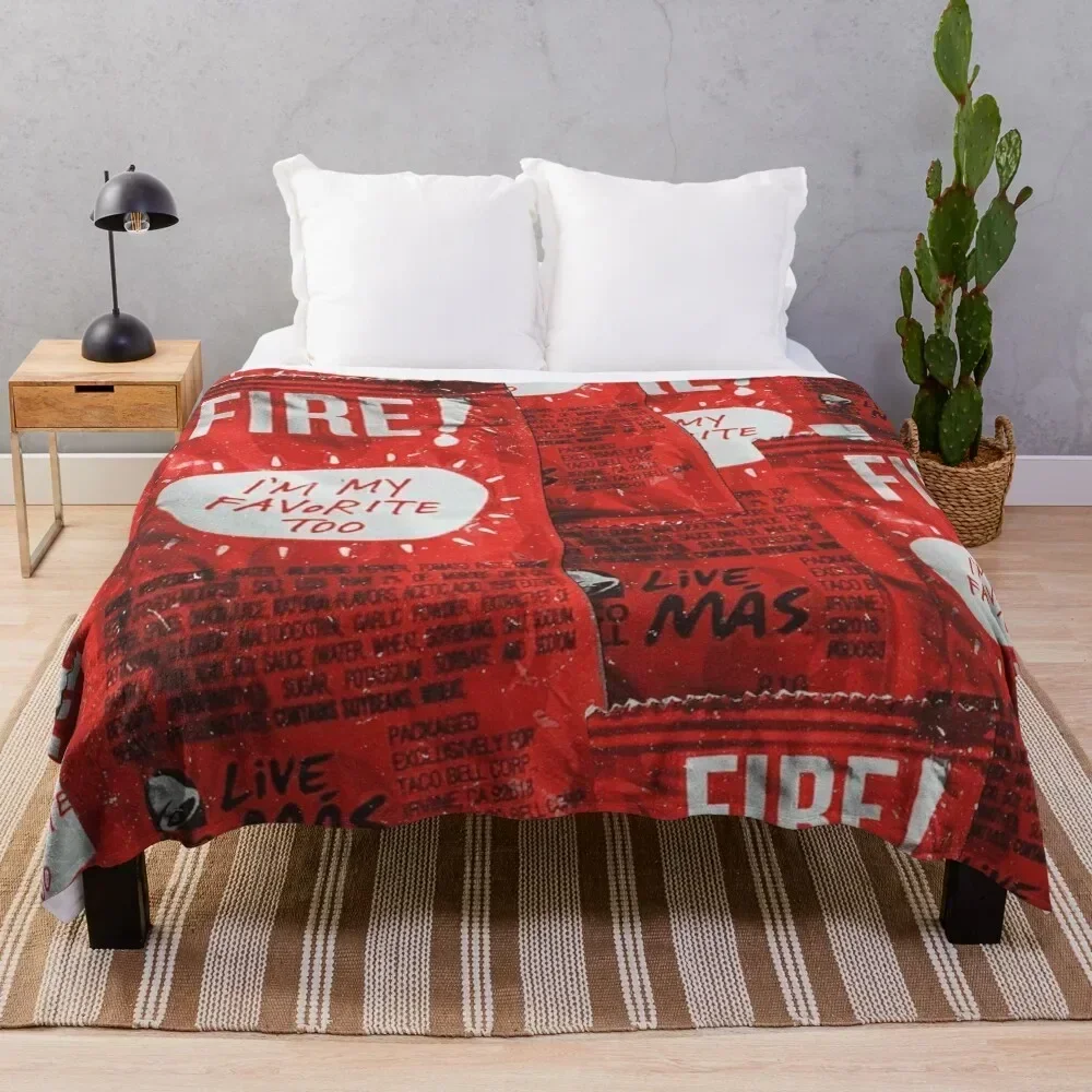 

taco bell fire blanket Throw Blanket Foldable Soft Warm Blanket for Outdoor Use
